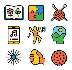 Fototapeta premium Stress Relief Icons