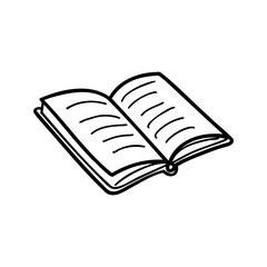 An open book with blank pages, showcasing a simple and minimalist design. Ideal for educational or literary themes.