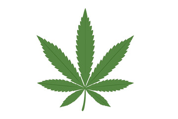 Vector icon logo illustration of a cannabis leaf known as Weed Marijuana