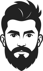 Collection of Stylish Bearded Man Portraits Featuring Modern Haircuts, Facial Hair, and Vintage Hat Fashion in Black and White Art