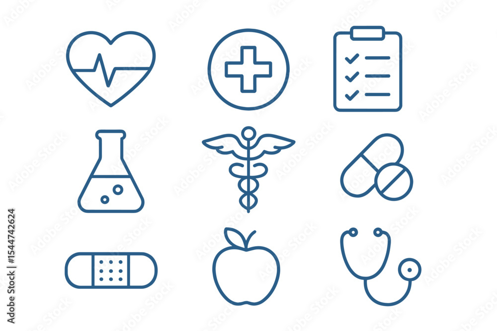 Poster a set of vector graphics is available, featuring icons in various styles including flat, contour, th