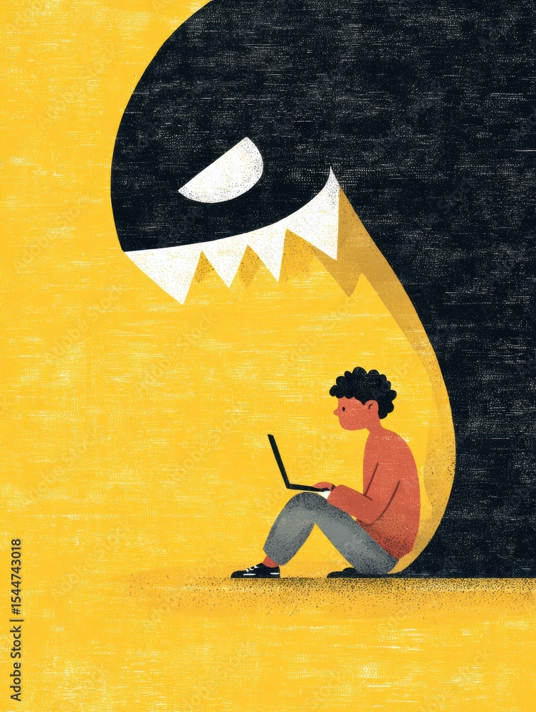 Aufkleber Understanding Cyberbullying and Trolling Key Differences in Online Interactions and Their Impact on Individuals