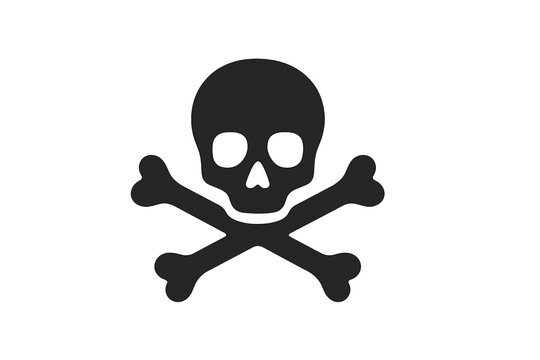 Vector illustration of a skull and crossbones symbol on a white background