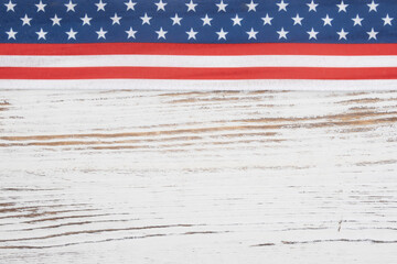 Retro USA red, white and blue stars on wood American background
