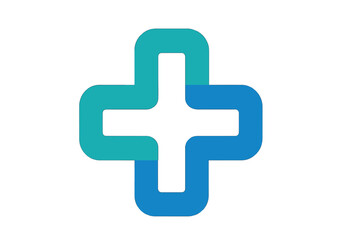 Fototapeta premium The logo for Modern Health Care features a modern cross symbol