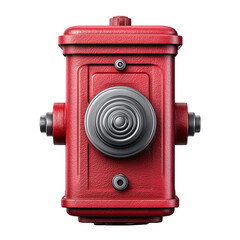 Red fire hydrant, isolated on transparent background