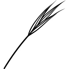 Minimal Grass Blade Outline Vector 