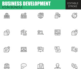 Business and Development Icons Set – Flat Vector Collection