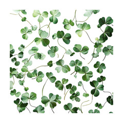 Watercolor Clover Pattern Green Leaf Botanical Design for Backgrounds and Textures