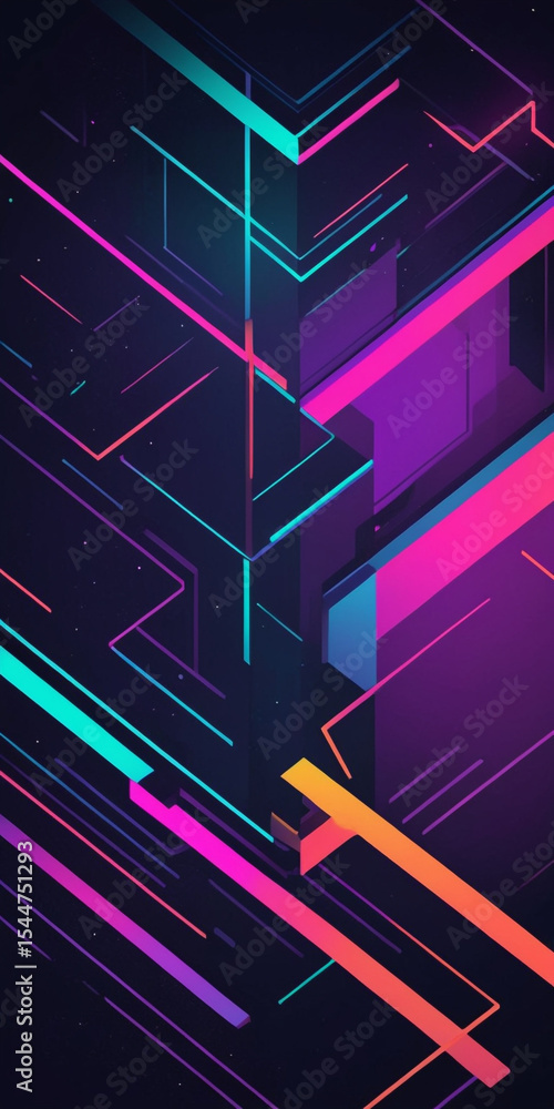 Poster abstract geometric shapes create a vibrant colorful background