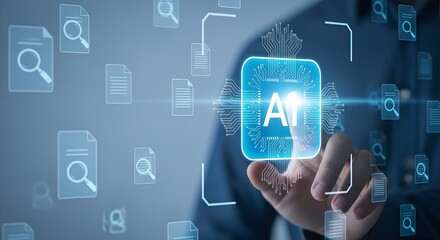 Ai document search technology futuristic interface