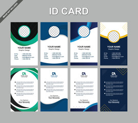 Abstract id cards template with picture