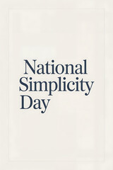National Simplicity Day Banner