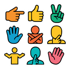Fototapeta premium Gesture Icon Grid