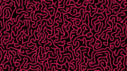 Black and Pink Line Art Pattern for Wallpaper Design