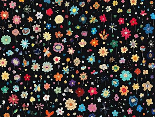 Fototapeta premium Colorful Floral Patterns Celebrating Spring's Blooms