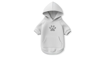 Blank white pet hoodie mockup, flat lay