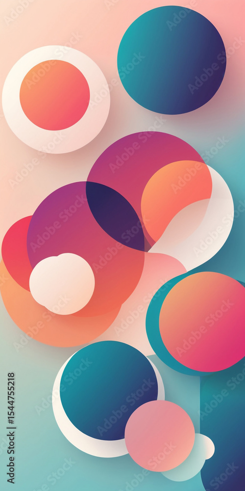 Poster abstract background with overlapping colorful circles