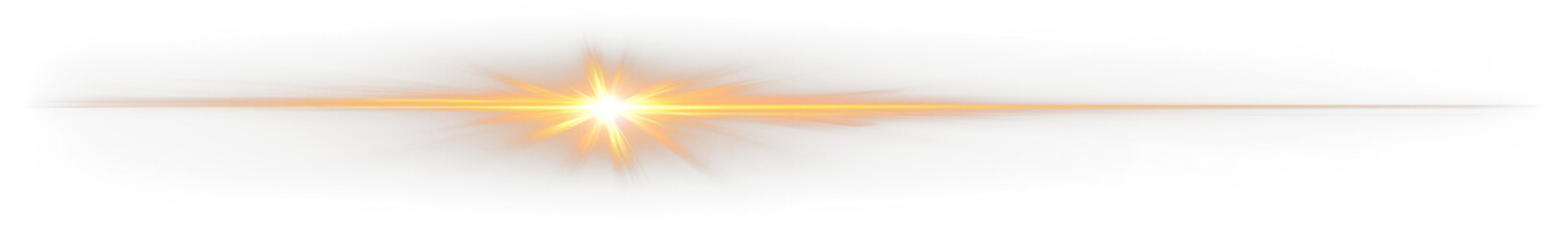 Bright orange lens flare on transparent background.