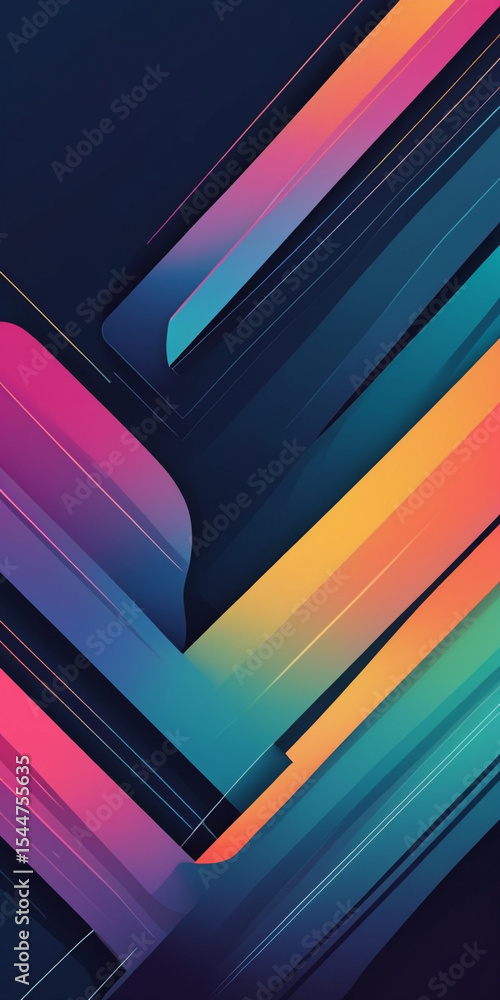 Aufkleber abstract background with colorful dynamic lines