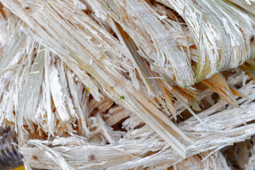 Close-up of natural sisal fibers for eco-friendly crafts and textiles
