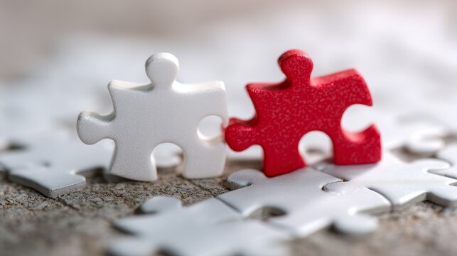 Conceptual abstract illustration of business merger with two overlapping shapes symbolizing partnership, collaboration, unity, and integration in corporate environment with modern design style.