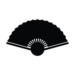 Hand fan vector icon and clip art design
