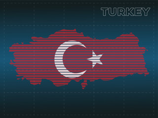 Turkey Dotted Map Vector Design.