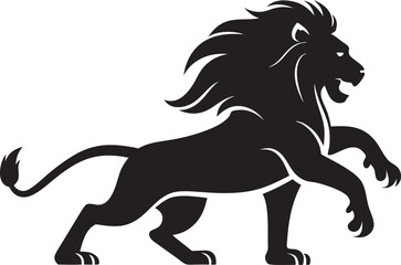 This collection of black and white images features powerful illustrations of lions, some with detailed manes and roaring expressions, and one showcasing a cub