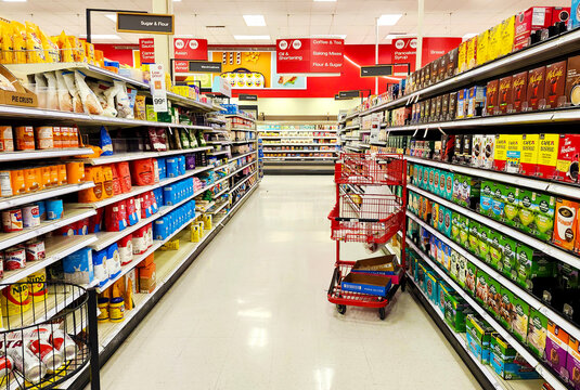 Target store grocery department, VA, USA