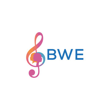  "BWE Music and Arts Logo Design, BWE Later Logo, Abstract Treble Clef with Human Faces"
