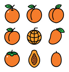 Nine Orange Fruits