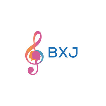  "BXJ Music and Arts Logo Design, BXJ Later Logo, Abstract Treble Clef with Human Faces"

