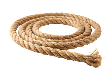 Coiled Thick Rope Isolated on a White Background