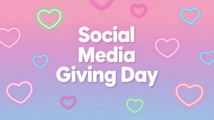 Social Media Giving Day Banner Heart Theme Design
