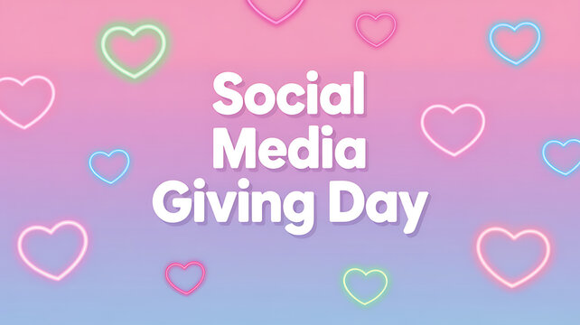 Social Media Giving Day Banner Heart Theme Design