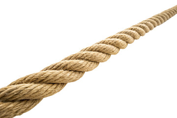 Braided Natural Fiber Rope Isolated on Transparent Background