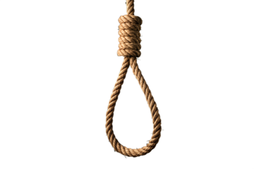 Rope Noose isolated on white background for graphic design