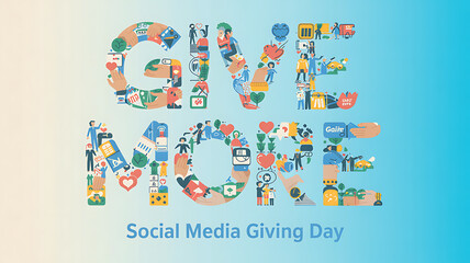 Social Media Giving Day Banner Heart Theme Design