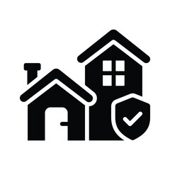 A captivating glyph style icon depicting home security