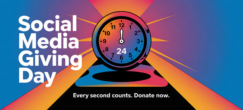 Social Media Giving Day Banner  Clock Donation Graphic