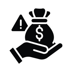 Obraz premium A glyph style icon of money scam alert