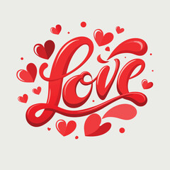 elegant red love typography in stylish cursive s 5