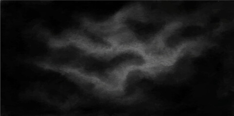 Billowing smoke clouds against a dark black background, capturing ethereal mist and dynamic motion like a nocturnal storm