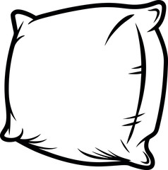 Obraz premium Stylized pillow illustration with bold outlines offering a cozy inviting vibe Vector Silhouette