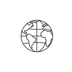 Earth globe vector icon on white background