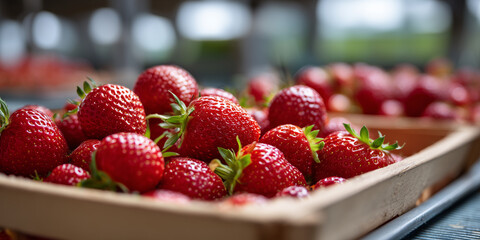 Enhancing food security and agritech solutions fresh strawberries harvested in local farms