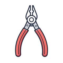 Pliers Tool Icon - Grip Flat Line Vector