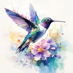 humingbird with blossom