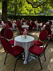 table and chairs in a restaurant